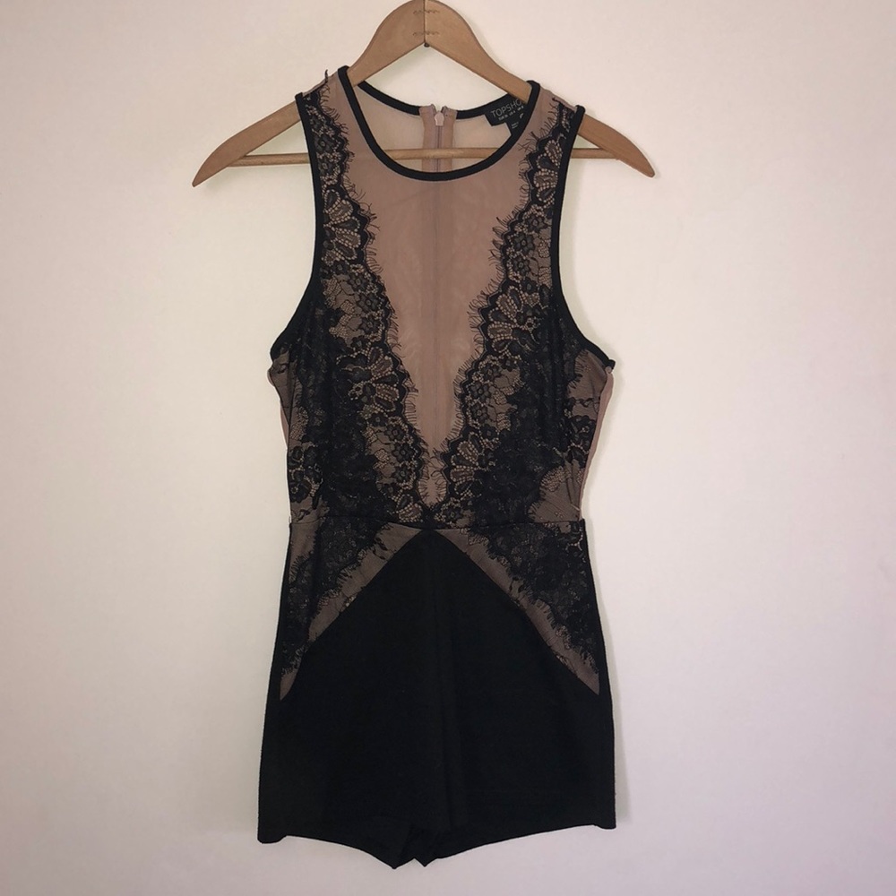 Topshop Lace & Mesh Romper